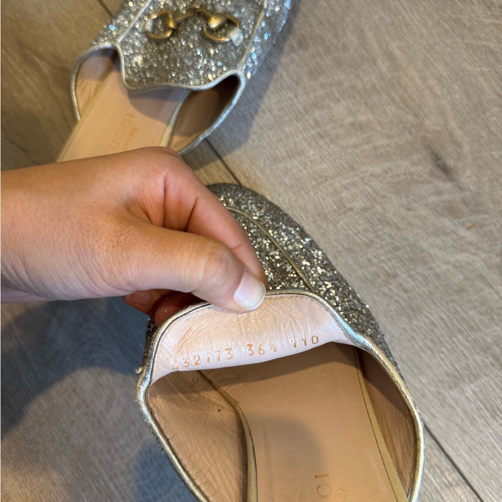 Gucci Silver Glitter Princetown slippers Mules - Picture 6 of 8